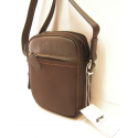 Petite sacoche en synthétique garni cuir marron "Francinel"